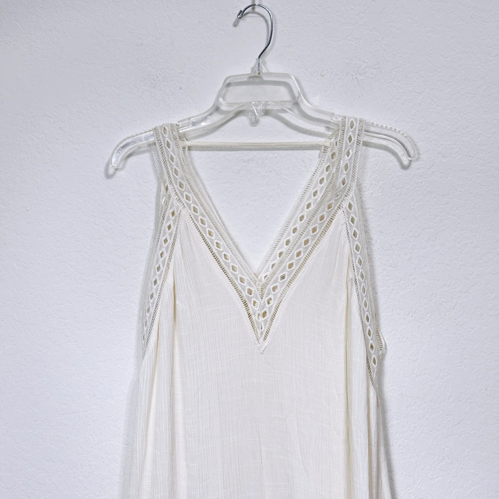 ASTR the Label‎ Embroidered Lace Mini Dress Boho Summer Ivory Women M